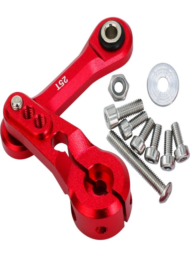 POLANTA High Performance Aluminum Tie Rod & 25T Servo Horn Upgrade Parts for 1/8 Arrma Typhon, Kraton, Talion, Outcast, Notorious 6S BLX, 1/7 Limitless, Infraction, Mojave 6S BLX Fixed Link Steering (Red) - Image 2